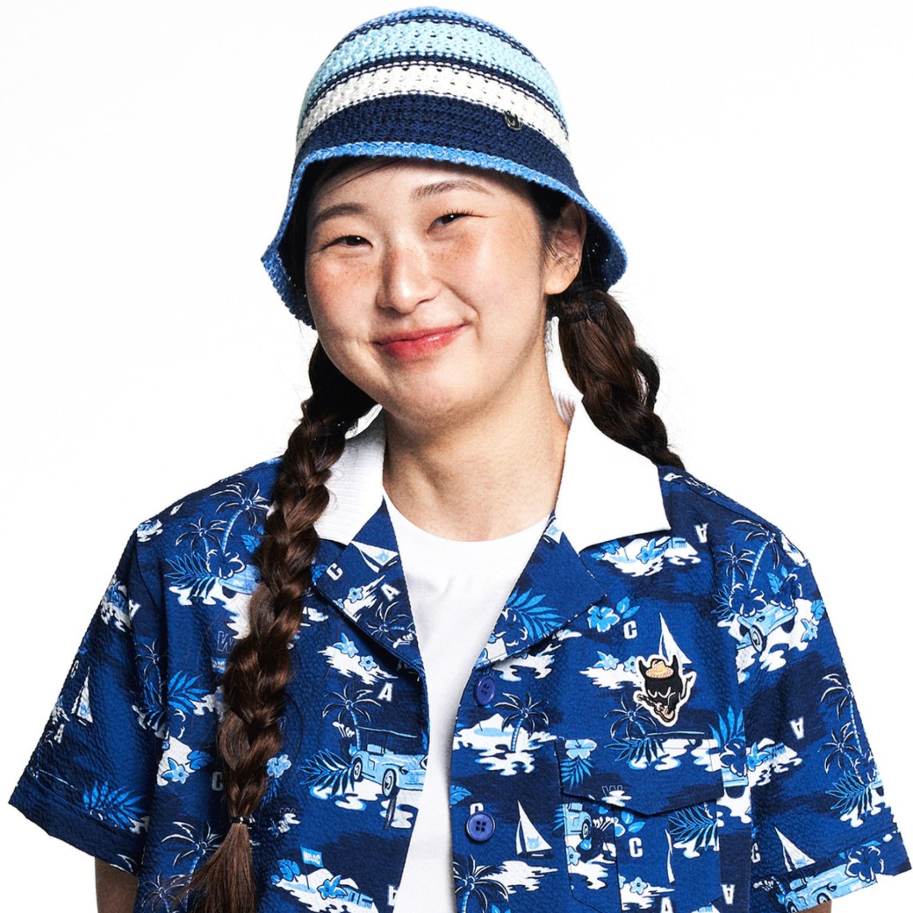 Women's Summer Knit Hat - Blue - Erthe Golf