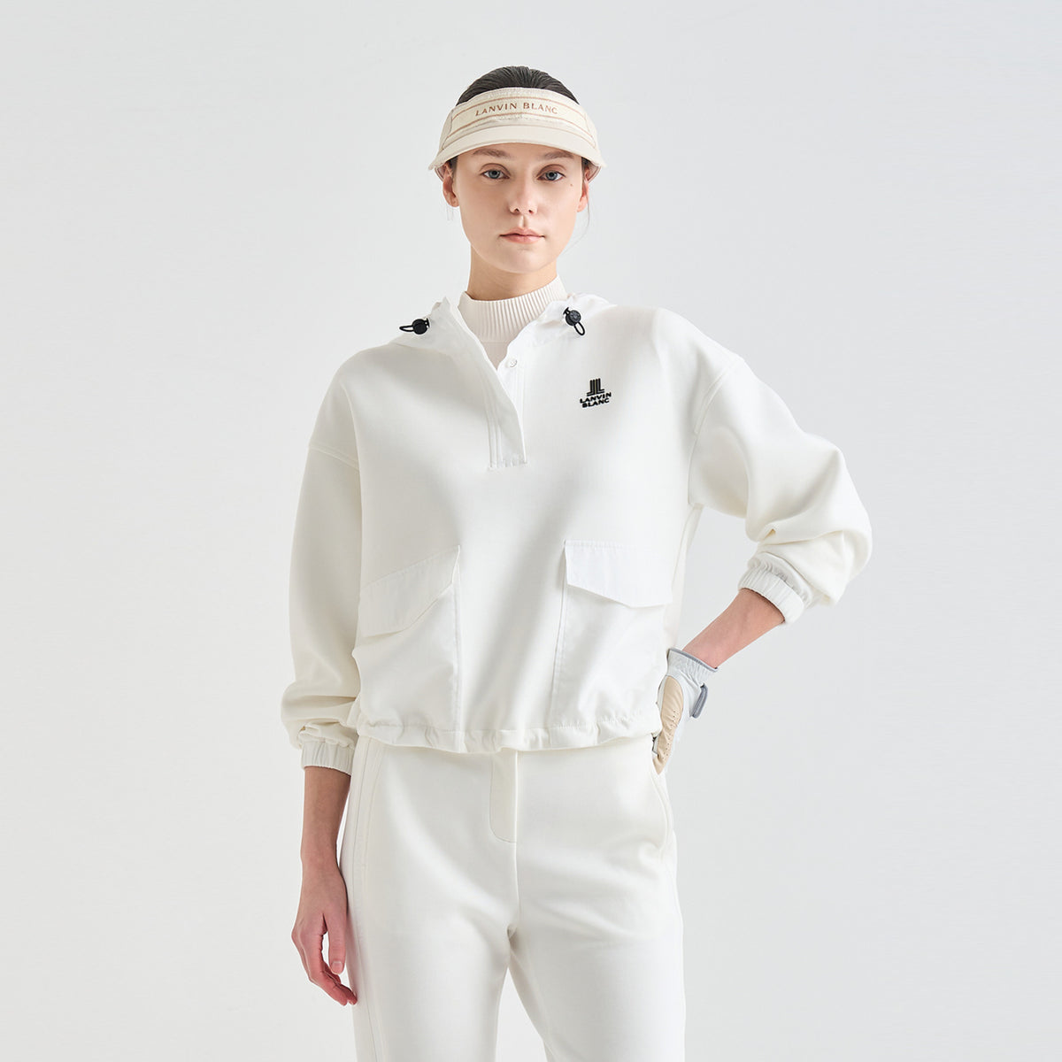 Women's Hooded Top - Off White - Erthe Golf