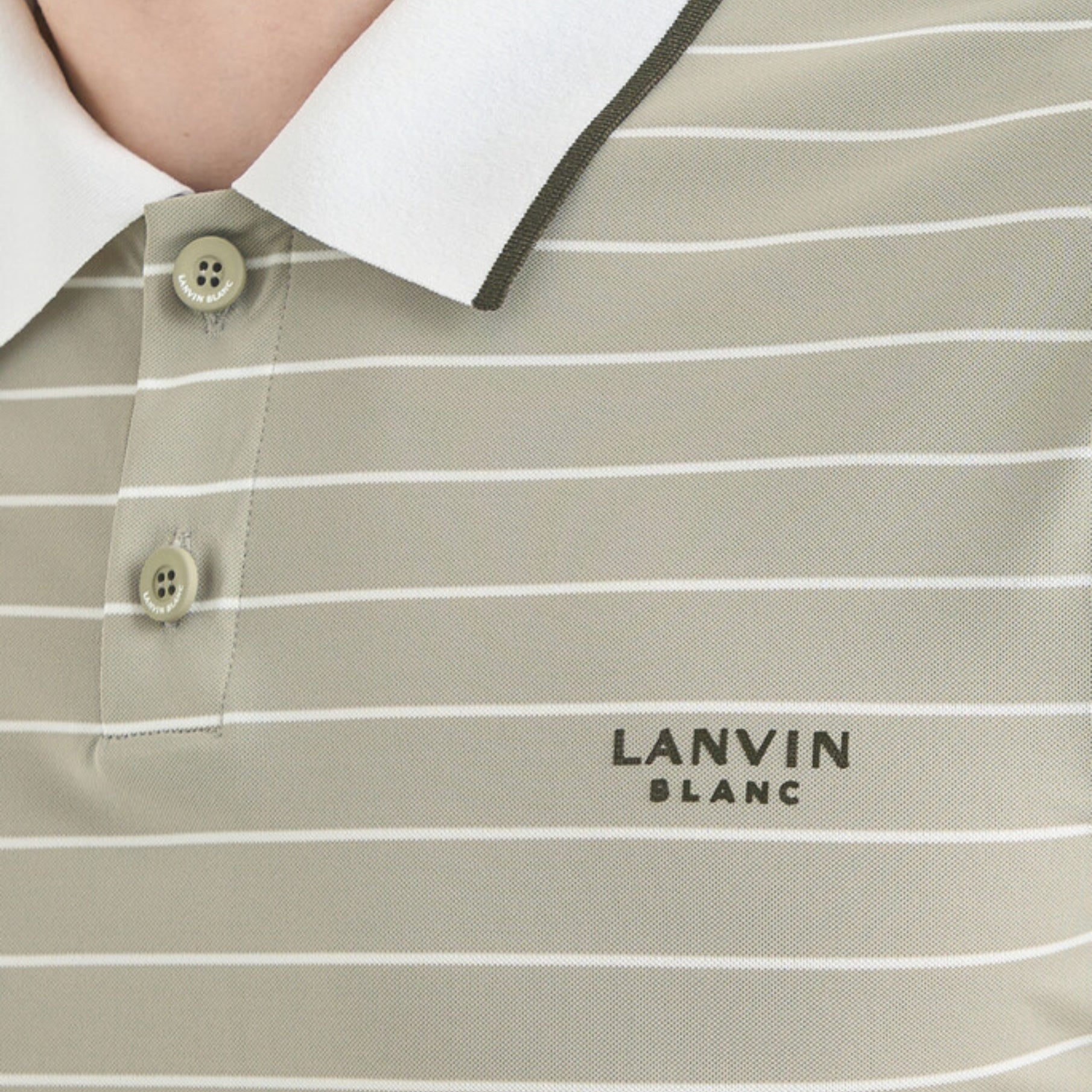 Men's Striped Collar Polo - Taupe Grey - Erthe Golf