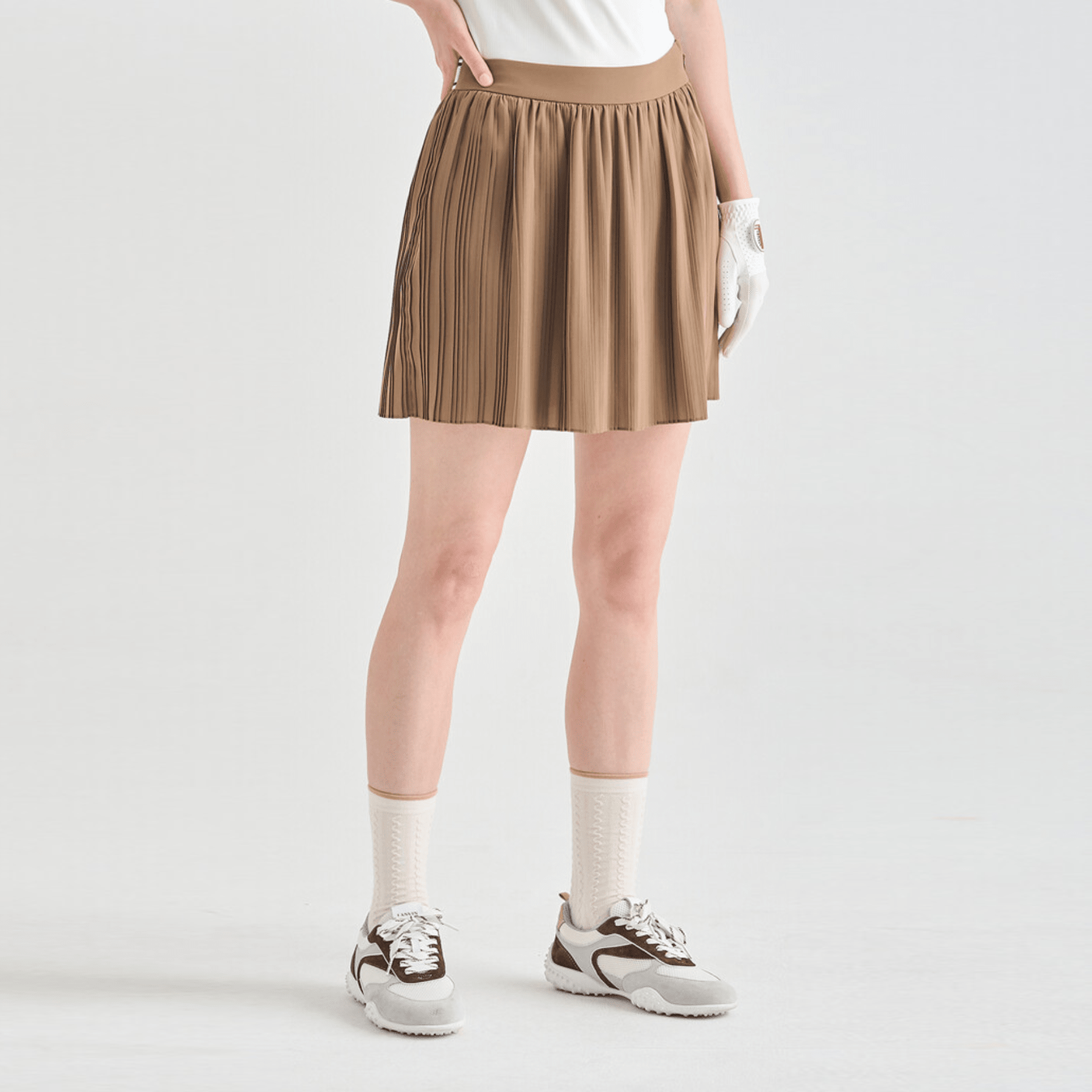 Women's Pleated Skirt - Camel - Erthe Golf