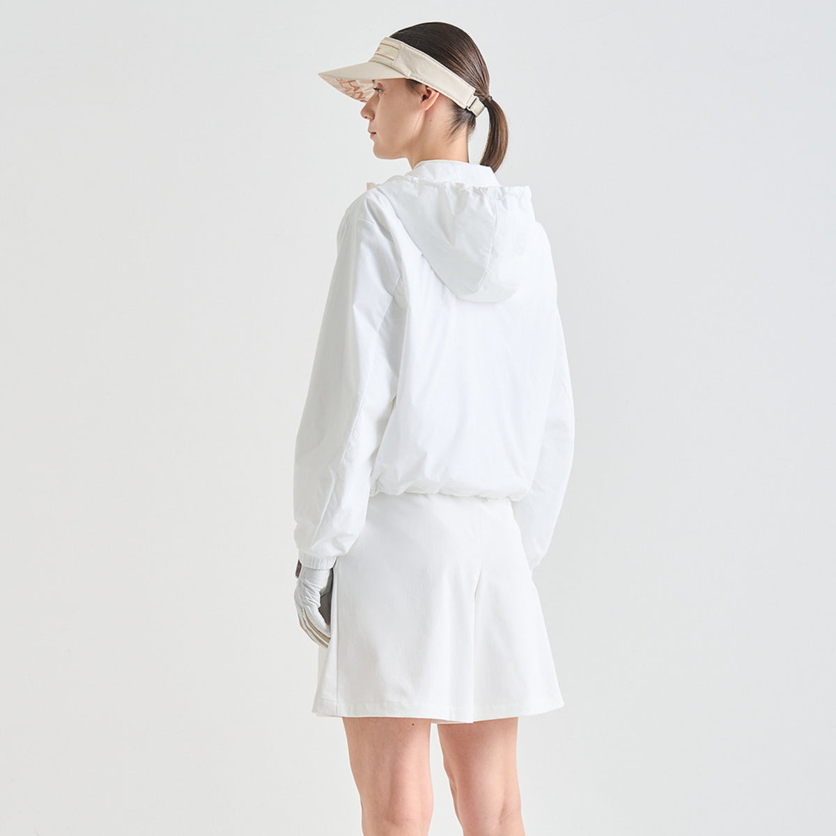 Women's Hooded Jumper - Off White - Erthe Golf