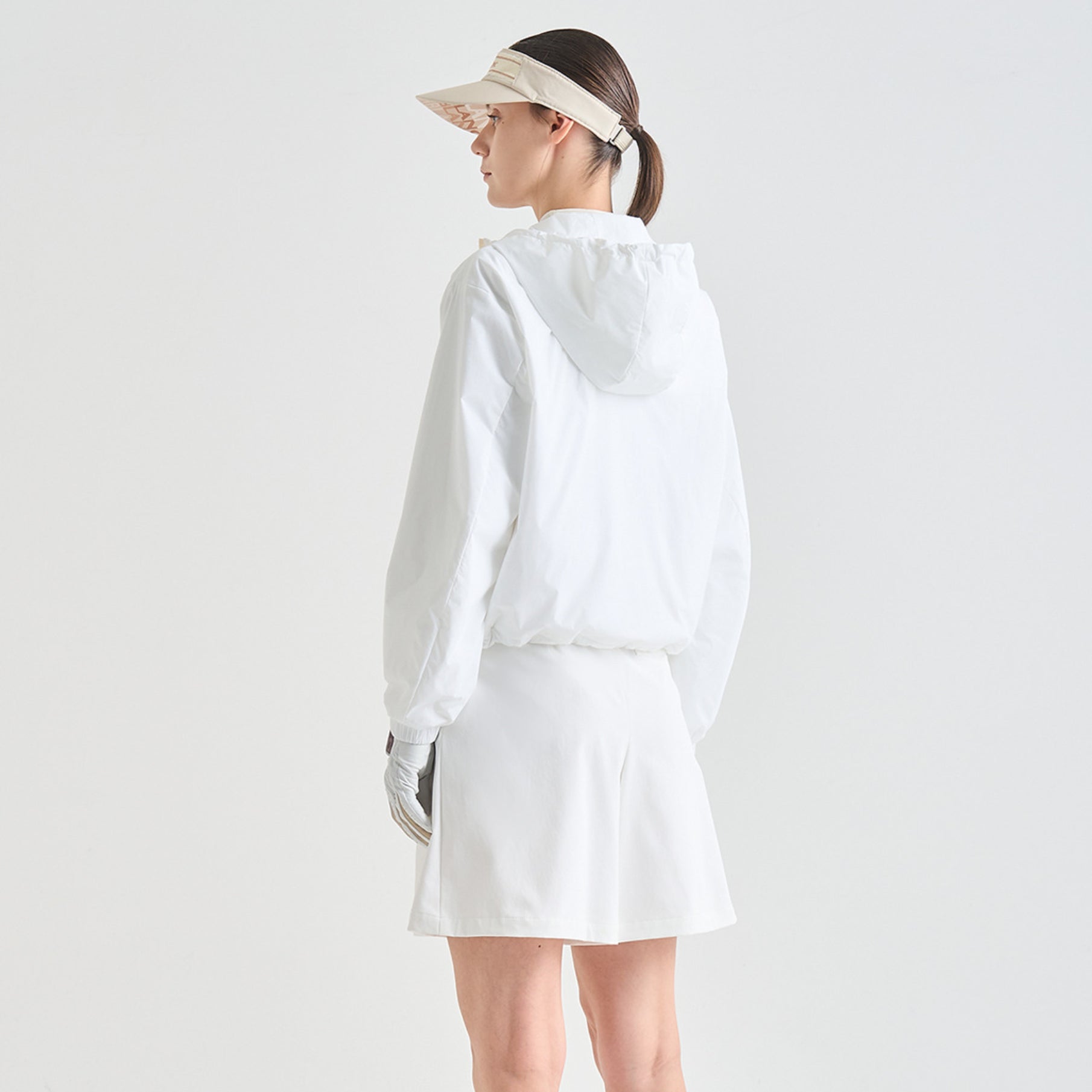 Women's Hooded Jumper - Off White - Erthe Golf