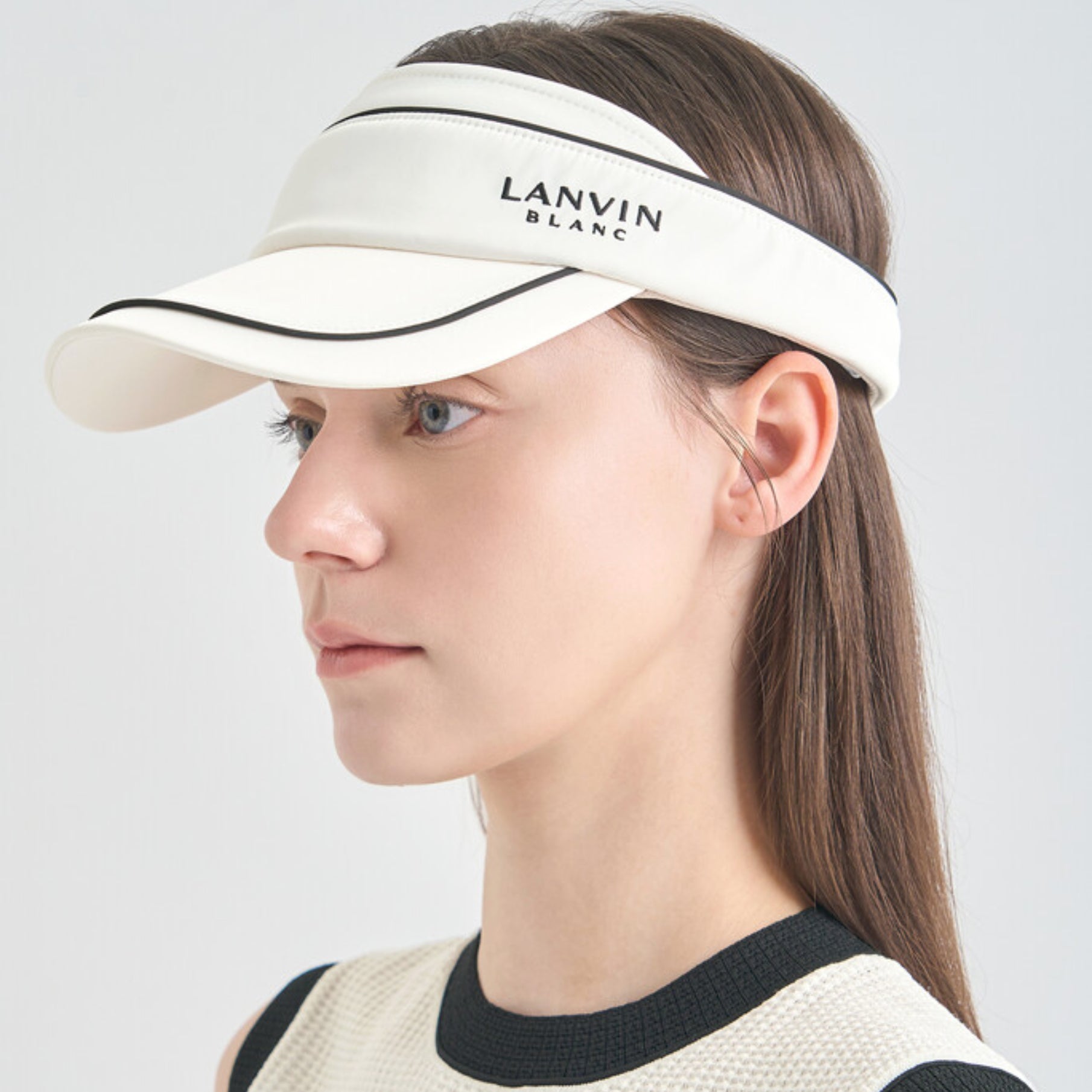 Piping Clip On Sun Visor - Ivory - Erthe Golf