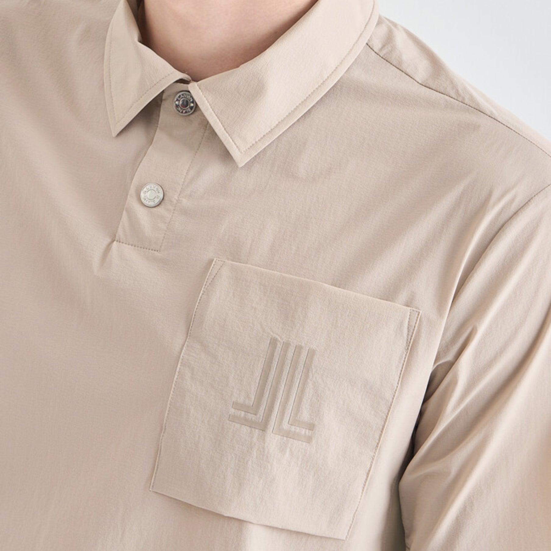 Men's Drawstring Polo - Sepia Beige - Erthe Golf