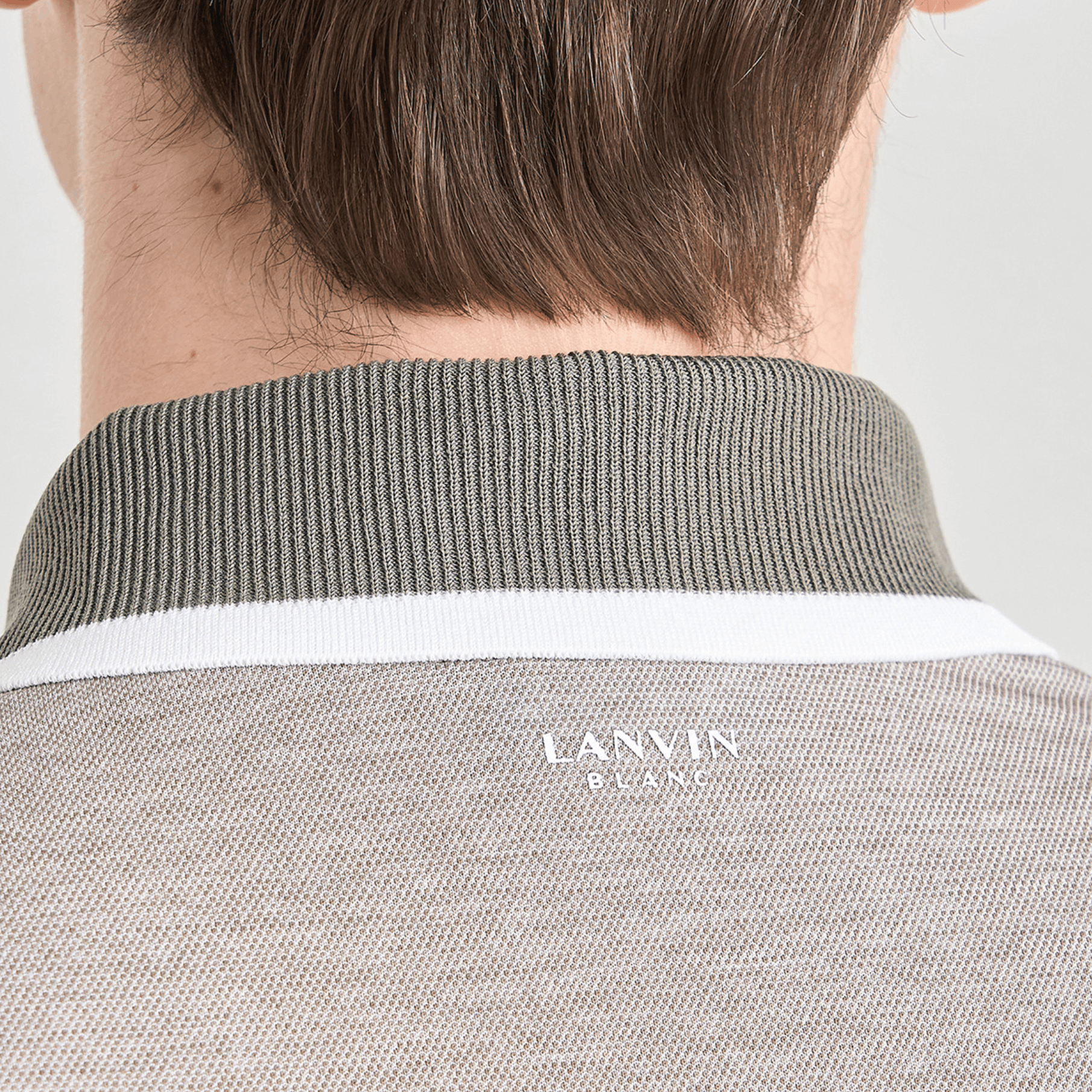 Men's Contrast Panel Polo - Taupe Grey - Erthe Golf