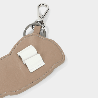 Leather Ball Marker Keyring - Taupe - Erthe Golf
