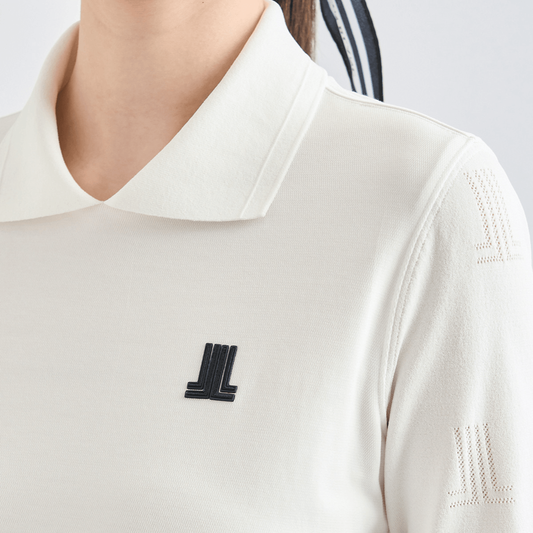 Women's Logo Stretch Polo - Off White - Erthe Golf