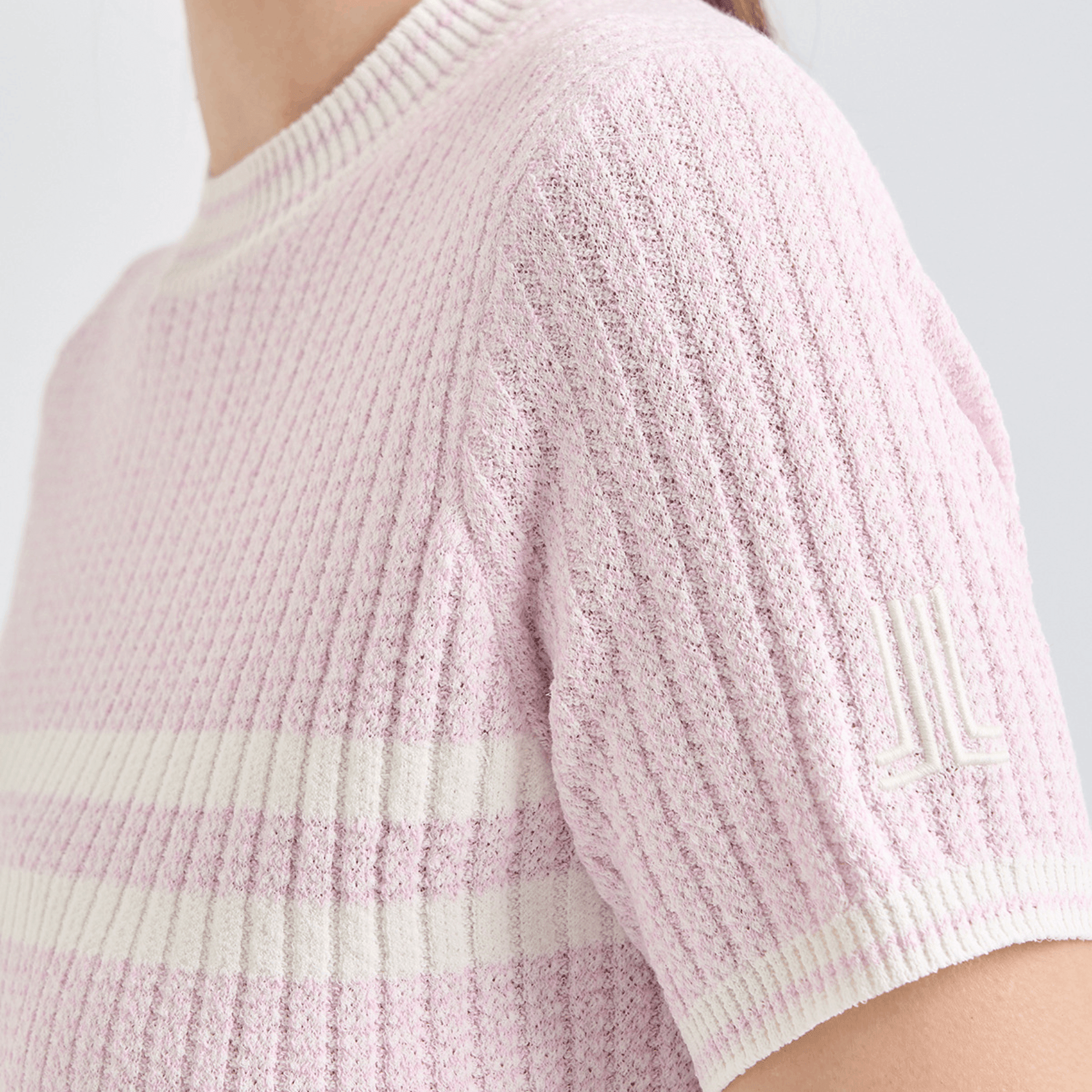 Women's Wool Ribbed Knit Top - Lilac - Erthe Golf
