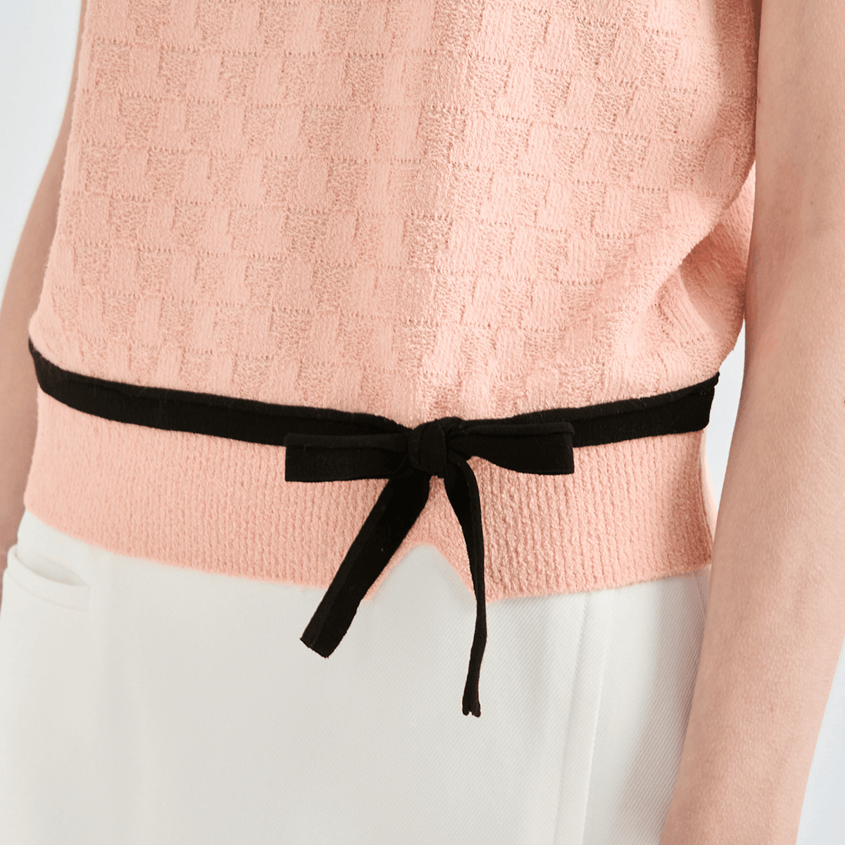Women's Ribbon Knit Vest - Coral - Erthe Golf