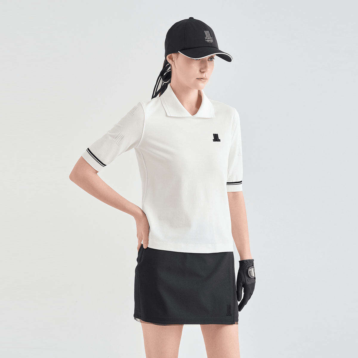 Women's Logo Stretch Polo - Off White - Erthe Golf