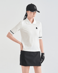 Women's Logo Stretch Polo - Off White - Erthe Golf