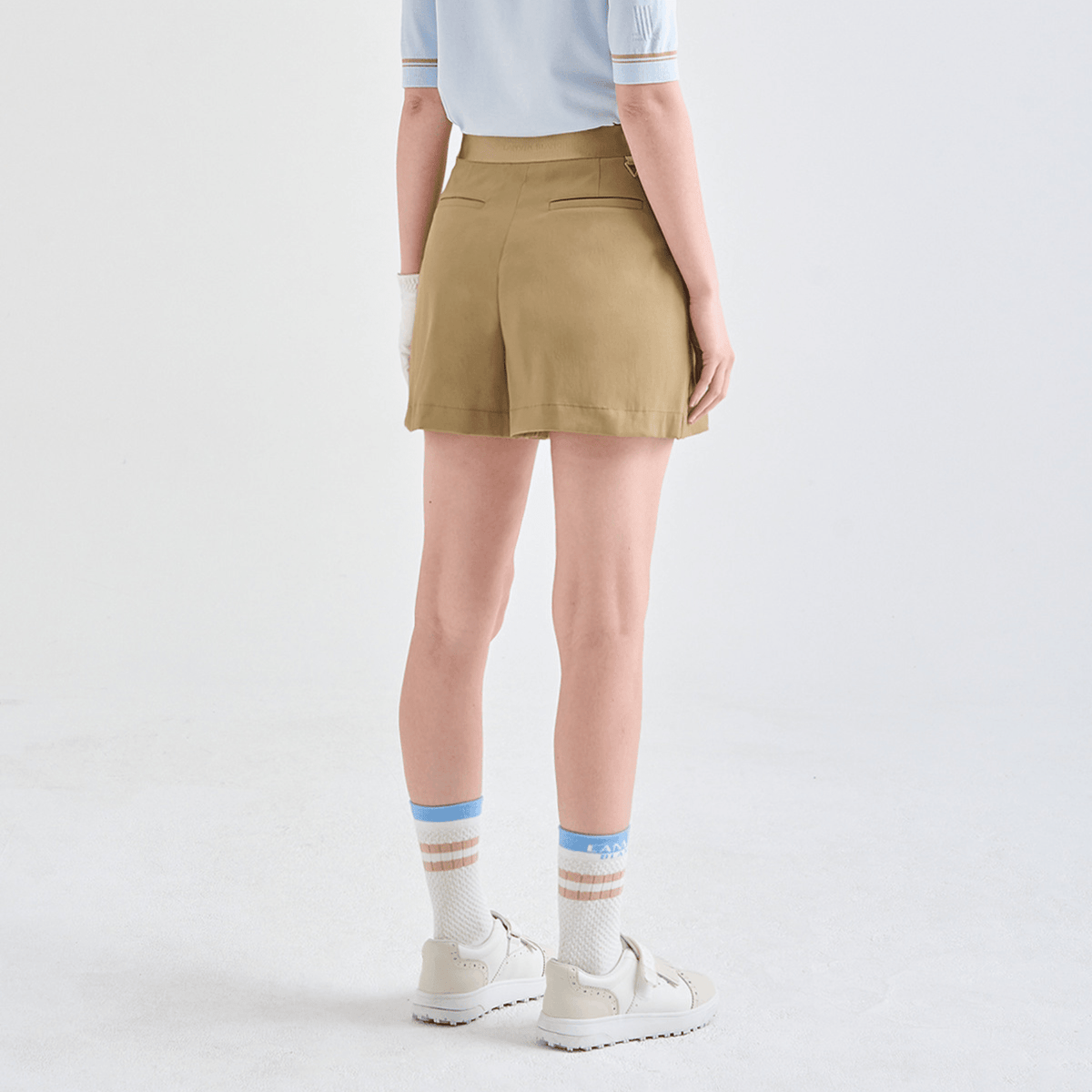 Women's Elastic Waist Shorts - Beige - Erthe Golf