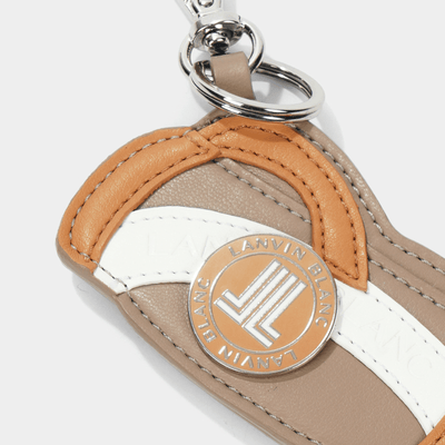 Leather Ball Marker Keyring - Taupe - Erthe Golf