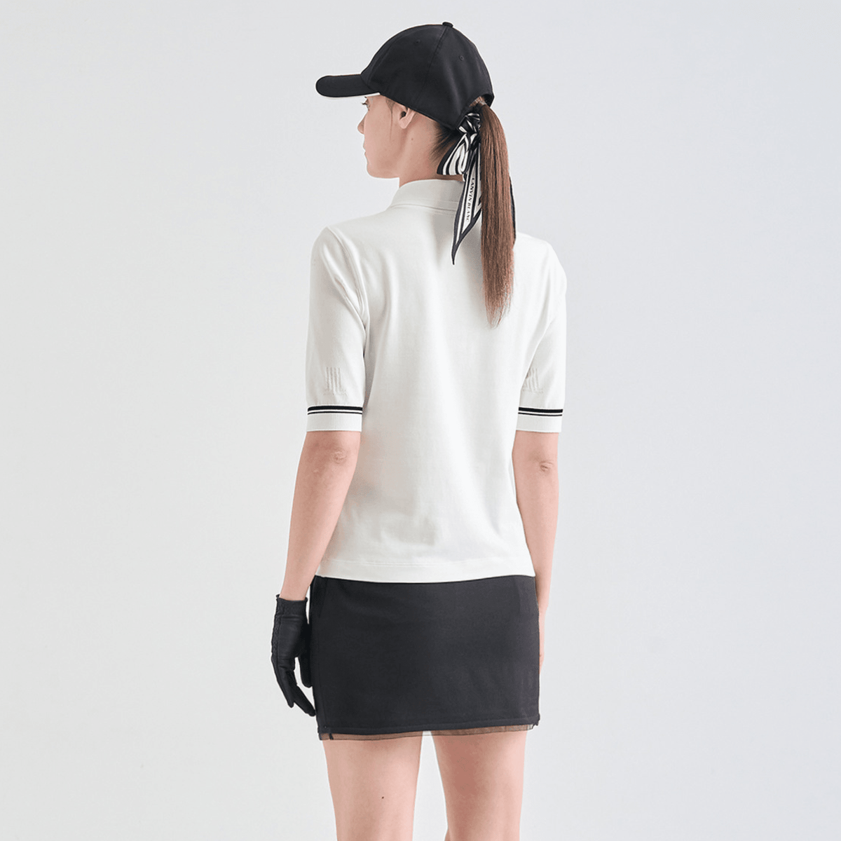 Women's Logo Stretch Polo - Off White - Erthe Golf