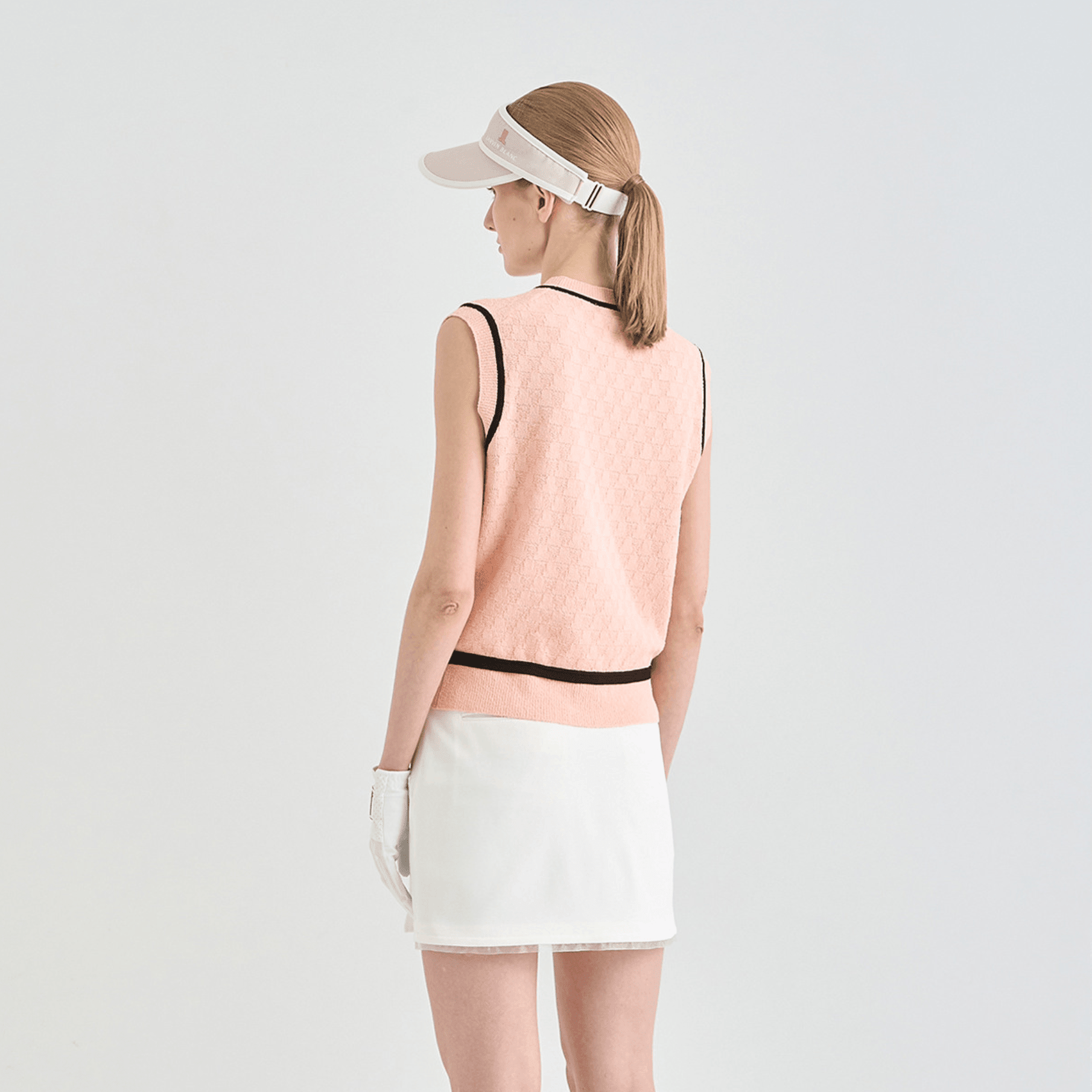 Women's Ribbon Knit Vest - Coral - Erthe Golf