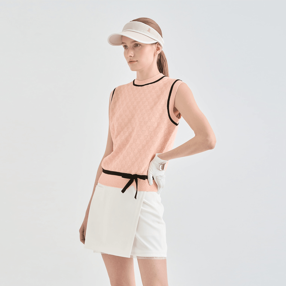 Women's Ribbon Knit Vest - Coral - Erthe Golf
