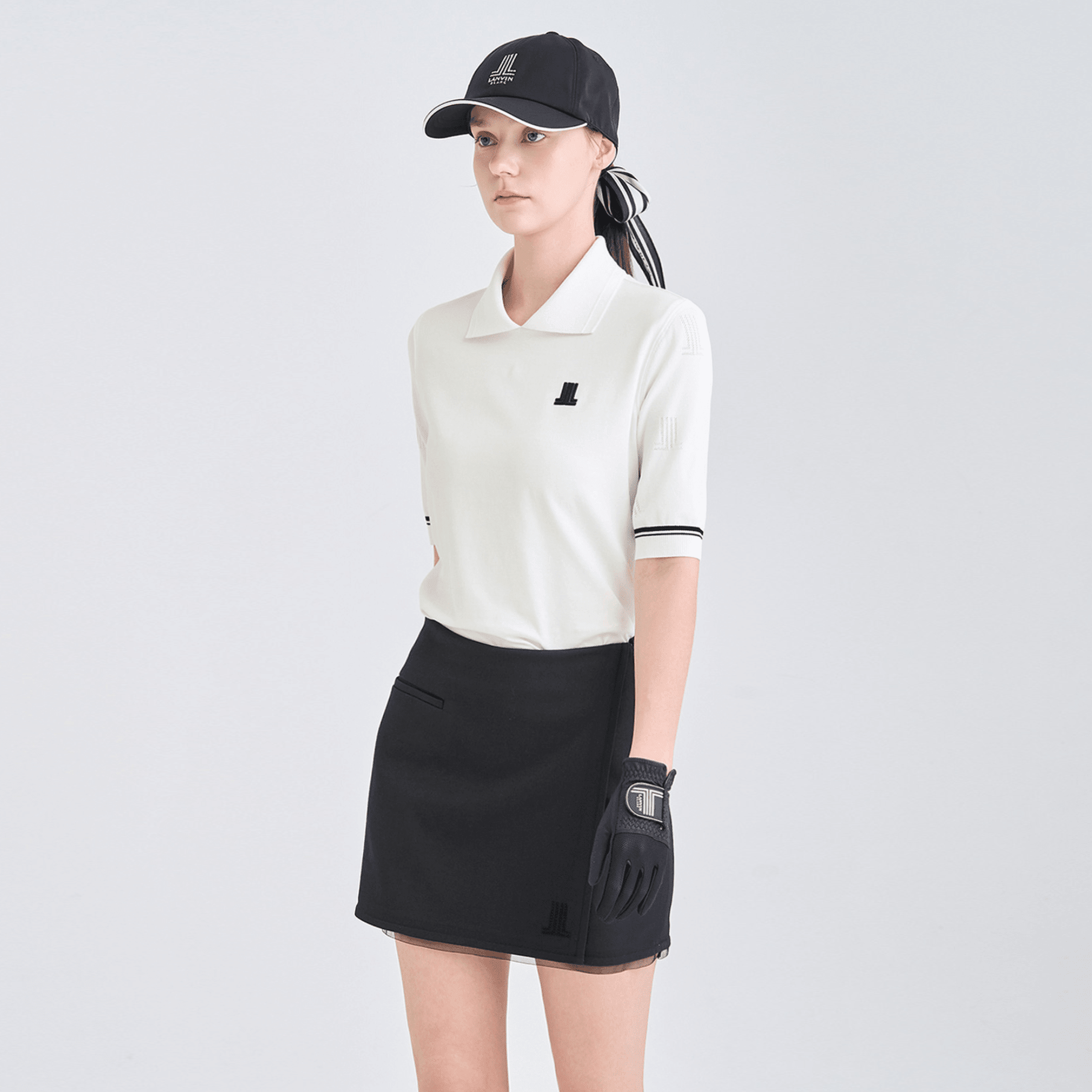 Women's Logo Stretch Polo - Off White - Erthe Golf