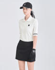 Women's Logo Stretch Polo - Off White - Erthe Golf