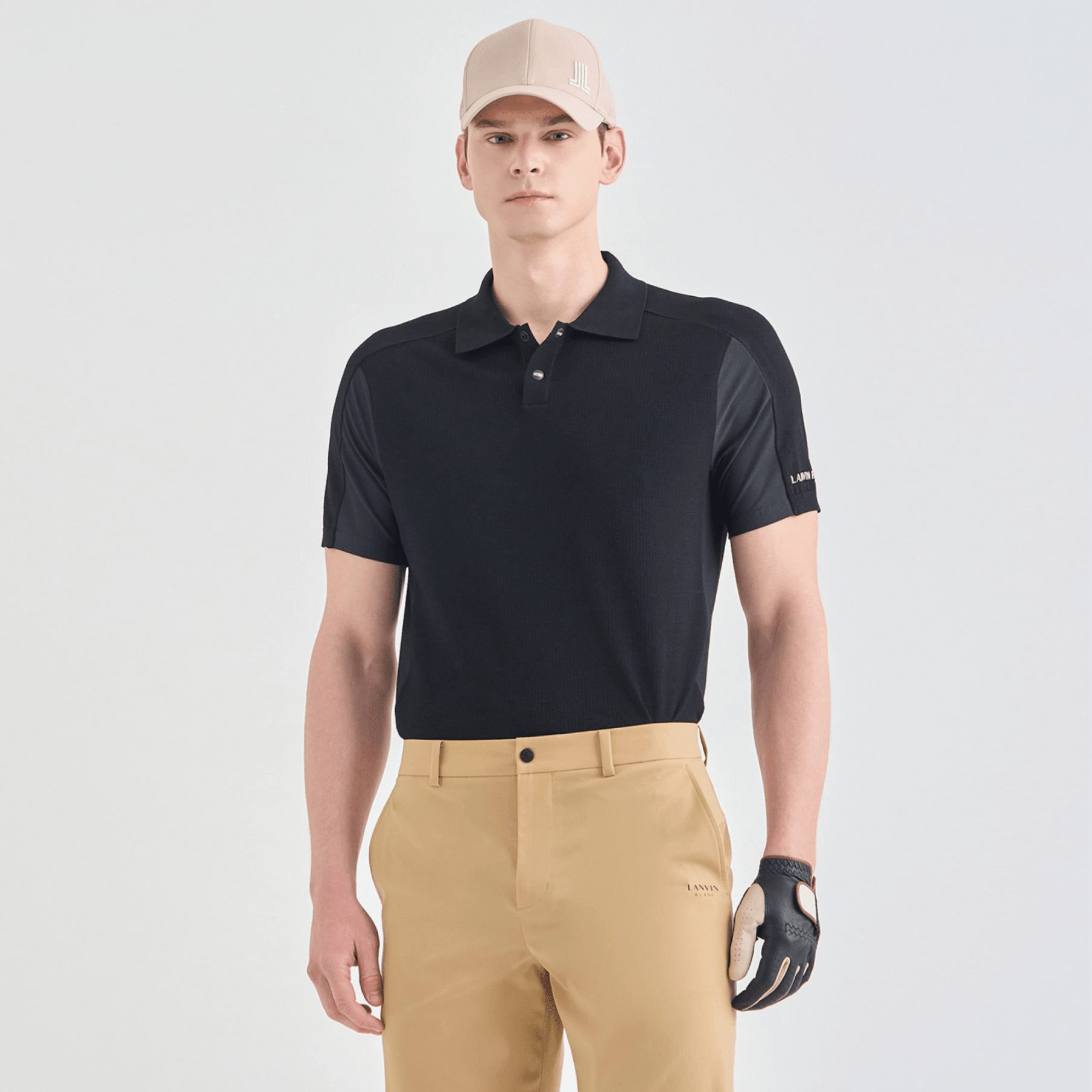 Men's Mesh Knit Polo - Black - Erthe Golf