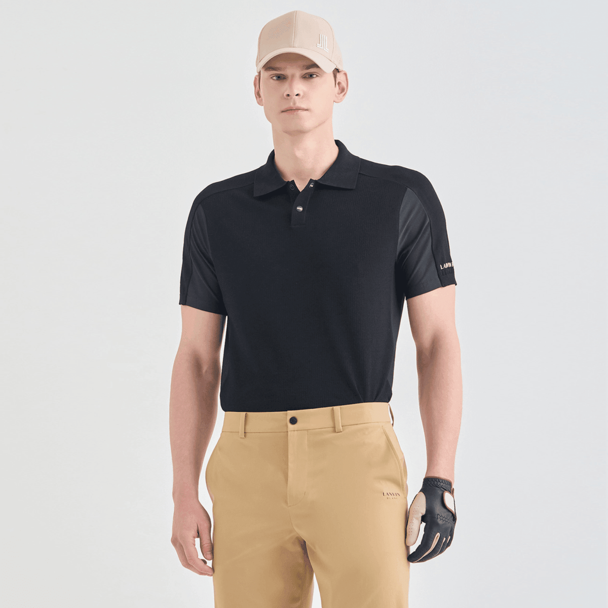 Men's Mesh Knit Polo - Black - Erthe Golf