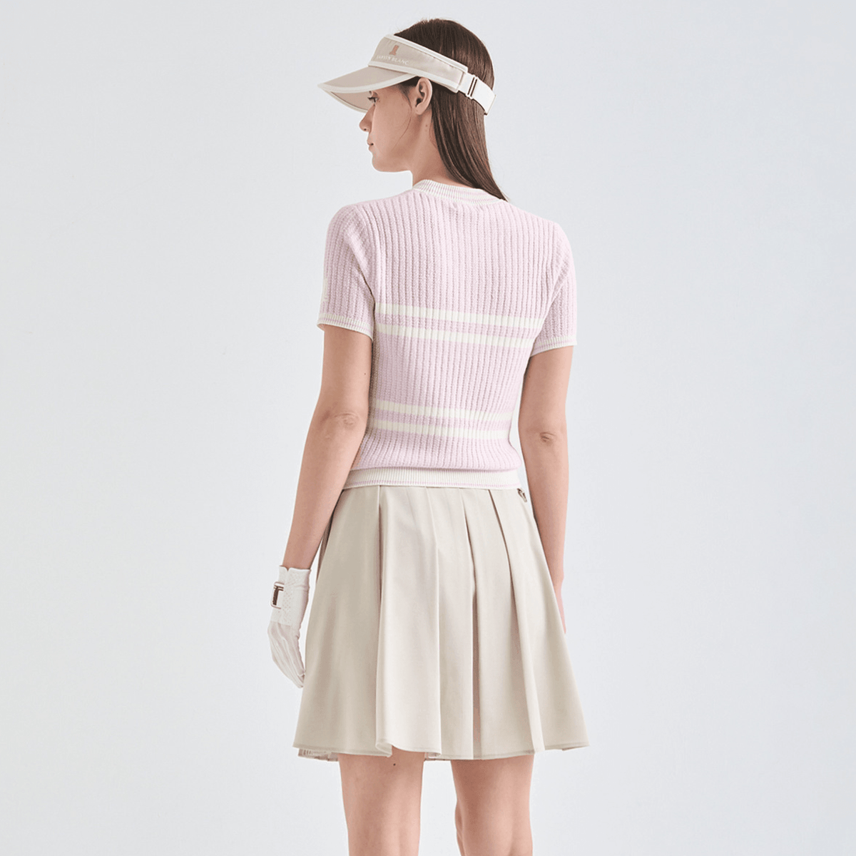 Women's Wool Ribbed Knit Top - Lilac - Erthe Golf