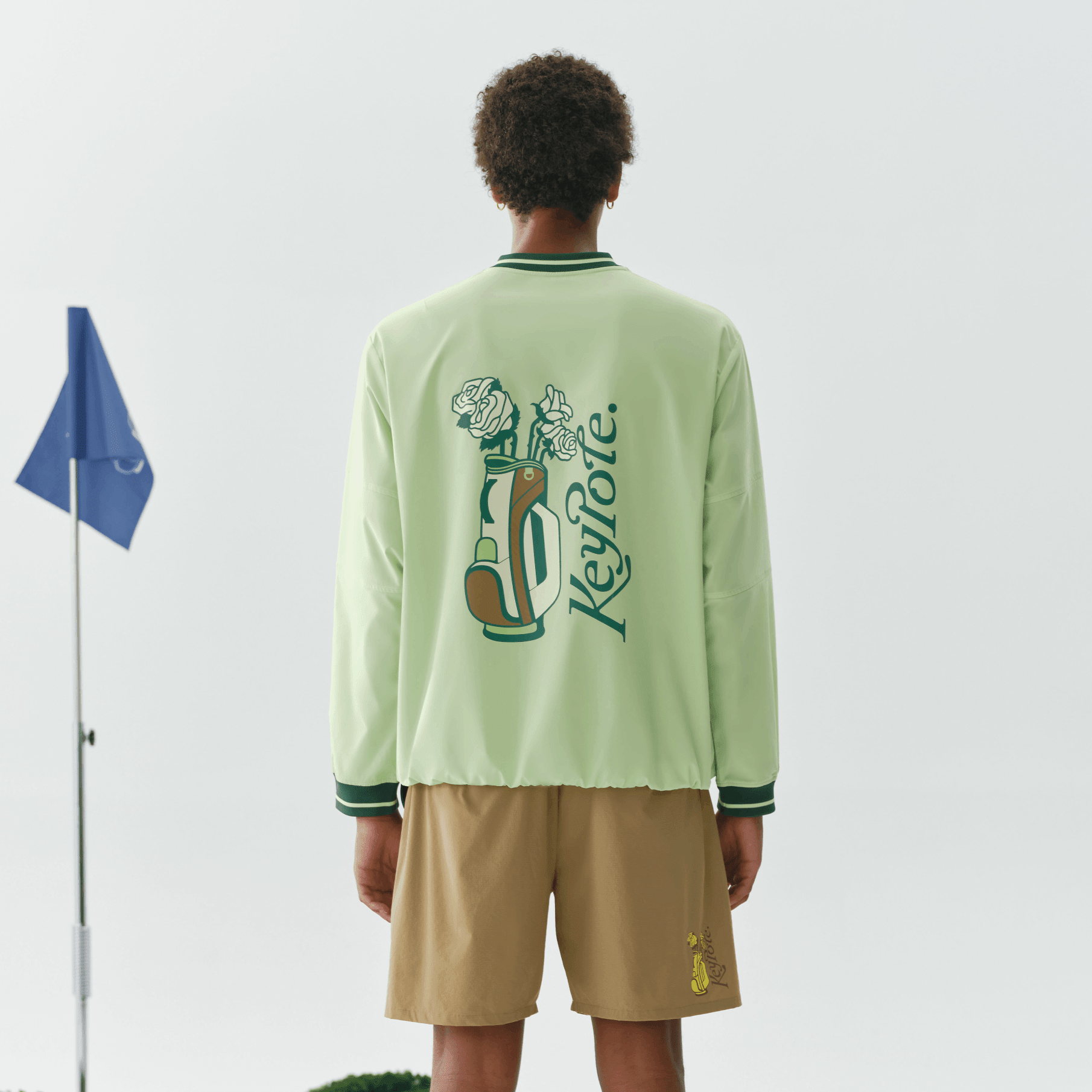 Men's V - neck Pullover - Mint Green - Erthe Golf