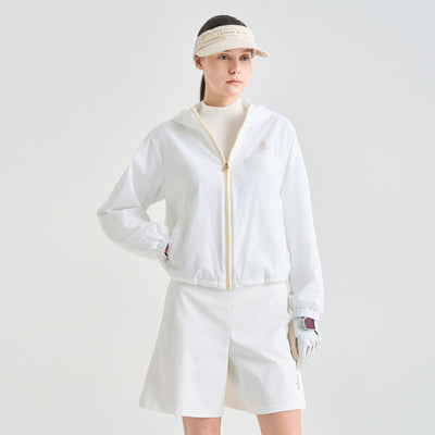 Lanvin Blanc Womens Hooded Golf Jumper Off White Luxury Performance