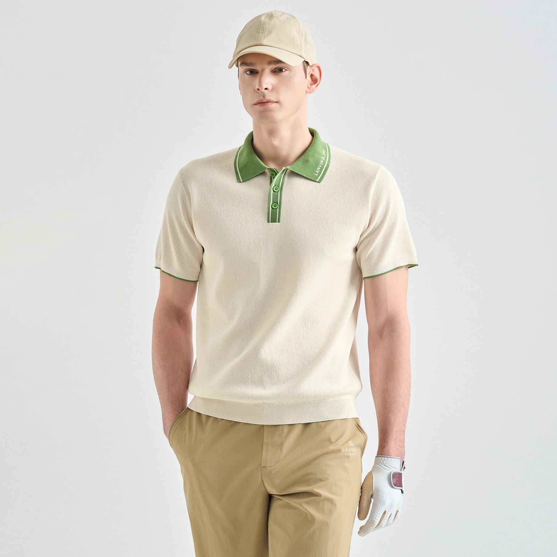 Men's Knit Top - Ivory - Erthe Golf