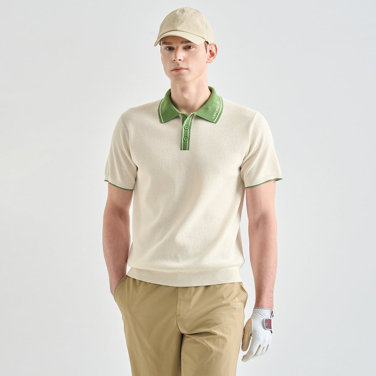 Men's Knit Top - Ivory - Erthe Golf