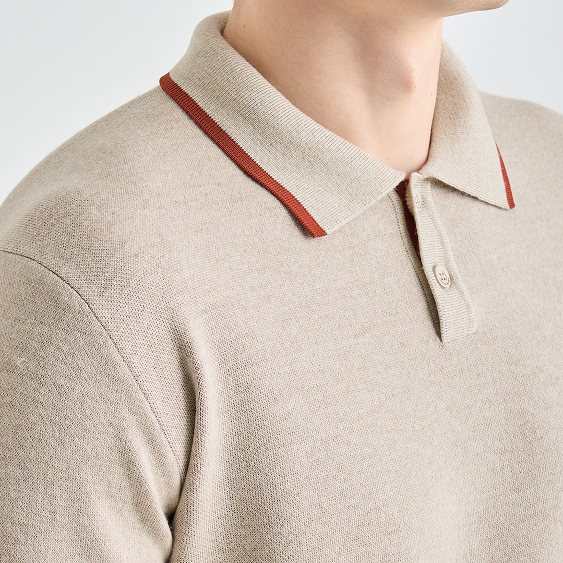 Men's Knit Top - Light Beige - Erthe Golf