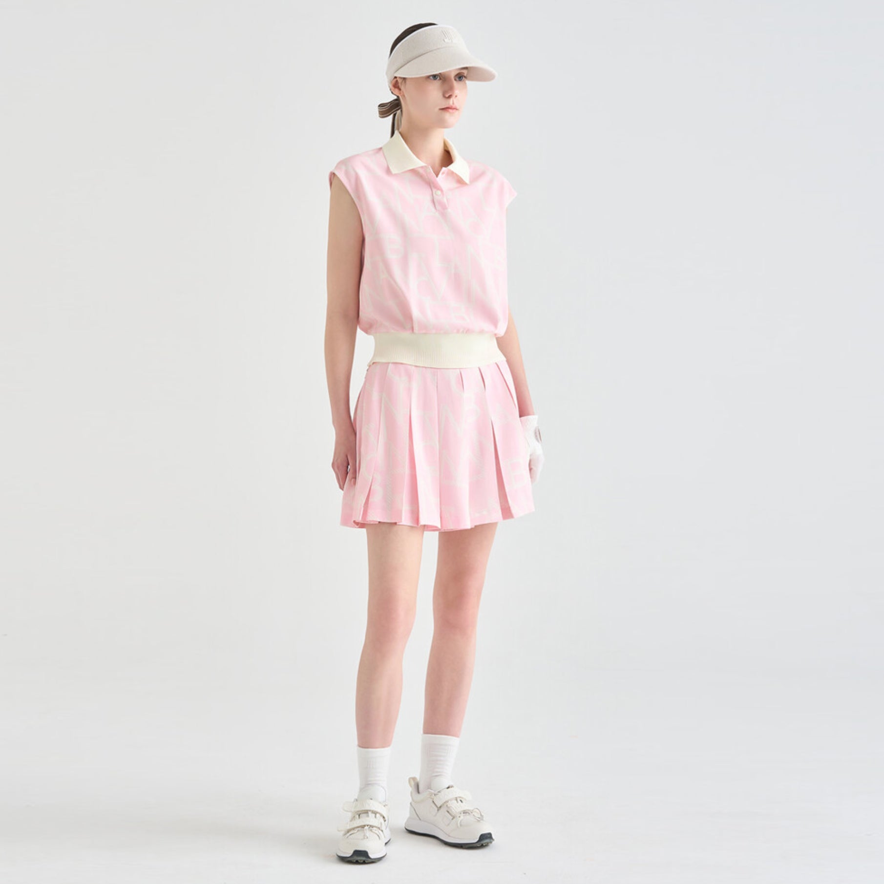 Women's Logo Print Polo - Pink - Erthe Golf