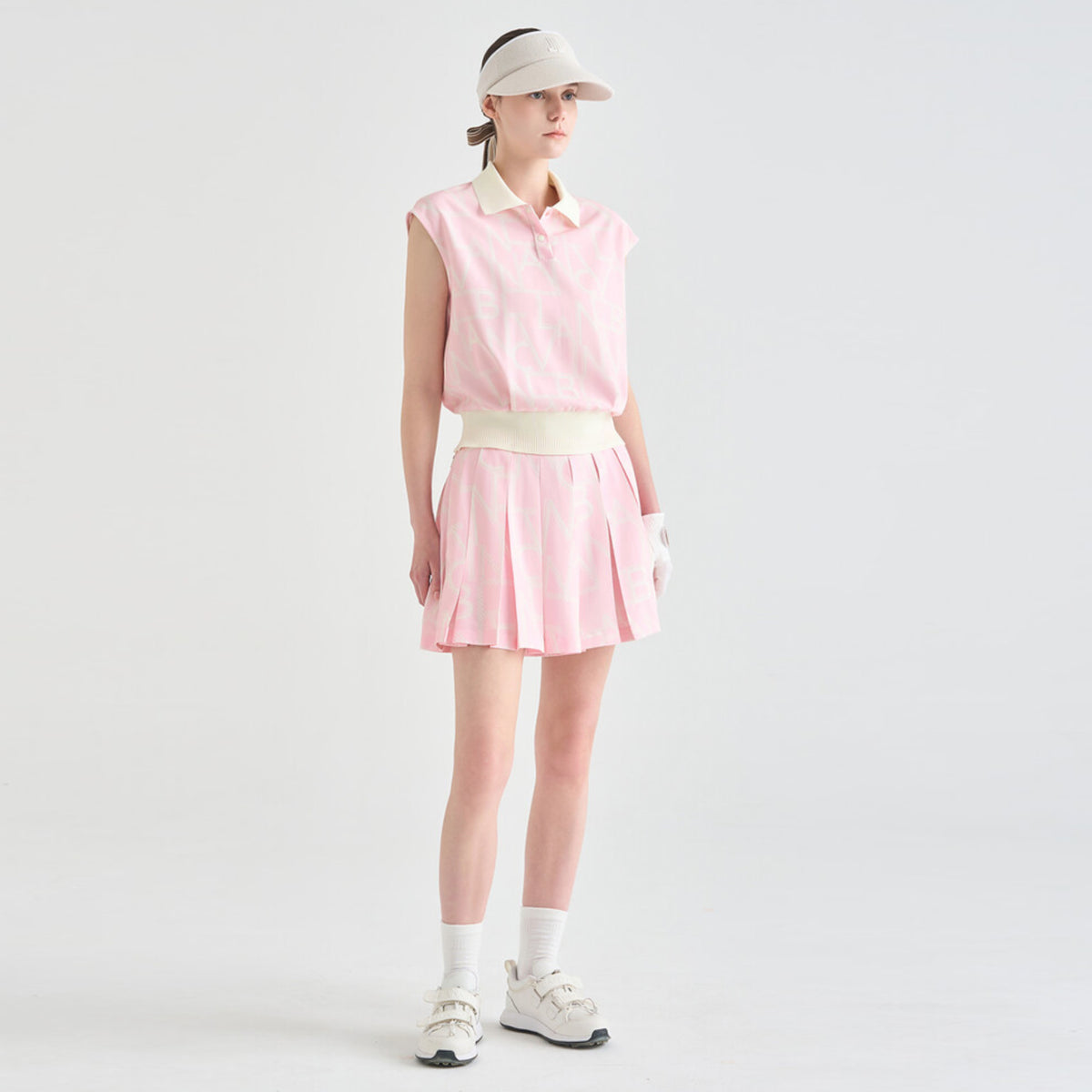 Women's Logo Print Polo - Pink - Erthe Golf