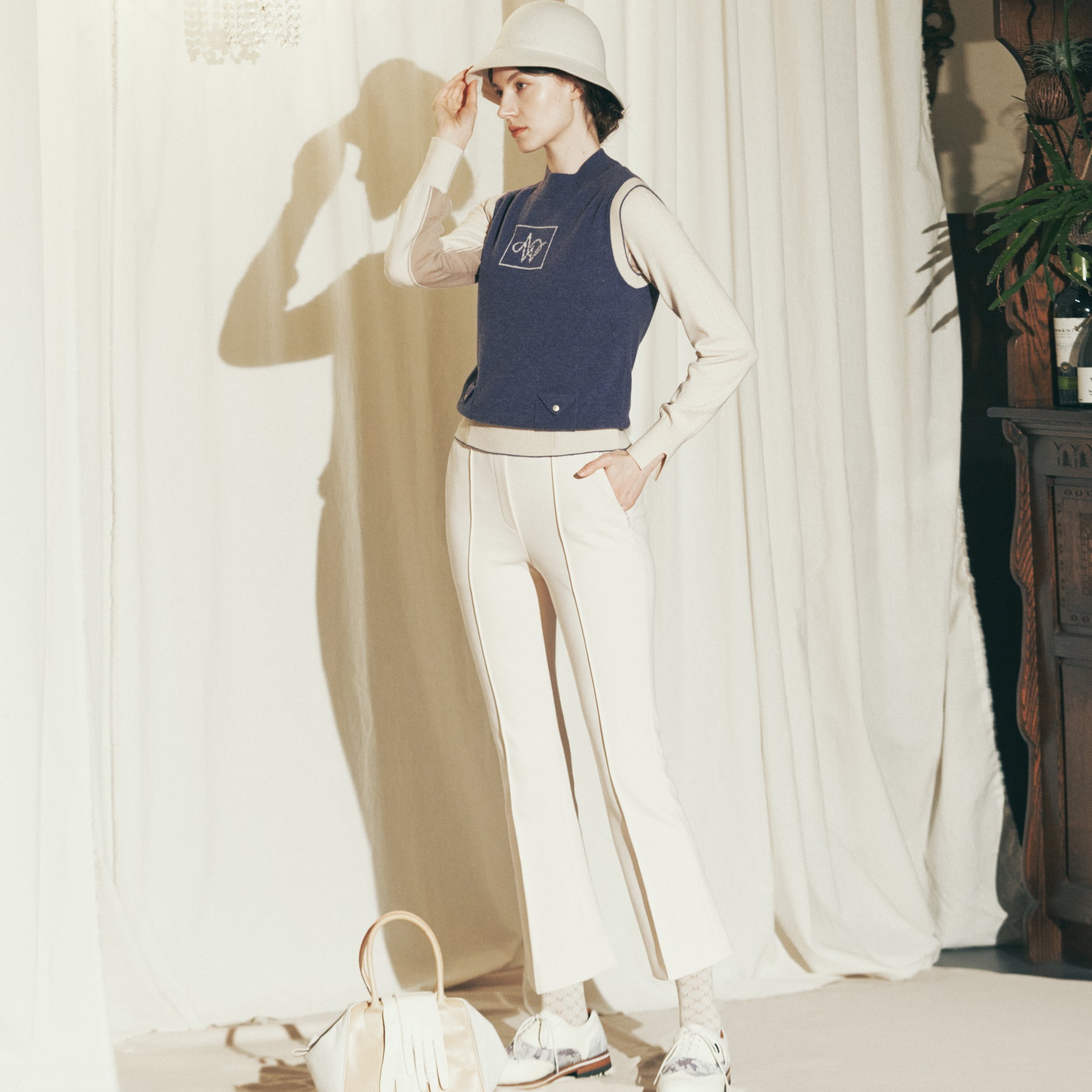 Women's Jersey Bootscut Pants - Cream - Erthe Golf