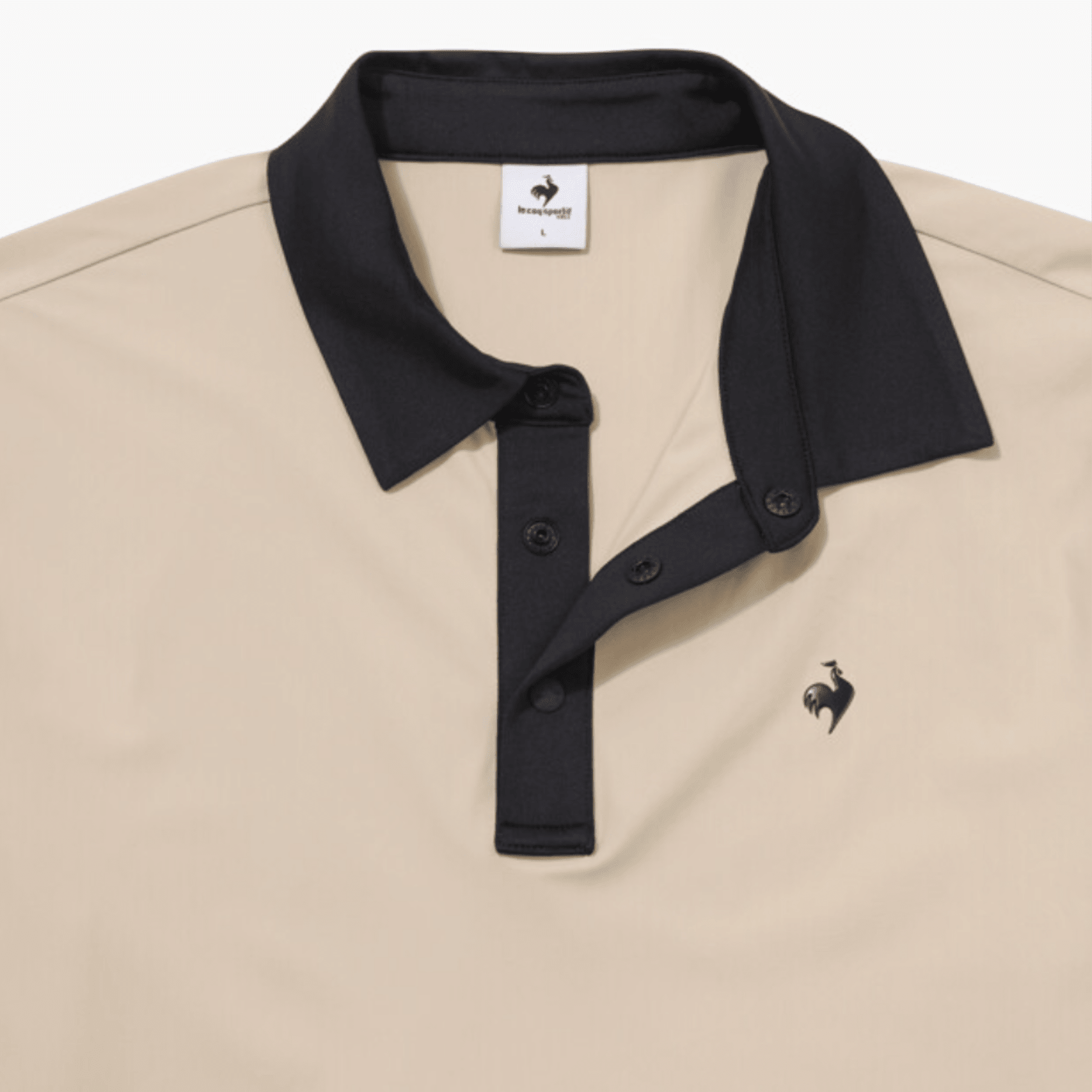 Men's Contrast Collar Polo - Beige - Erthe Golf