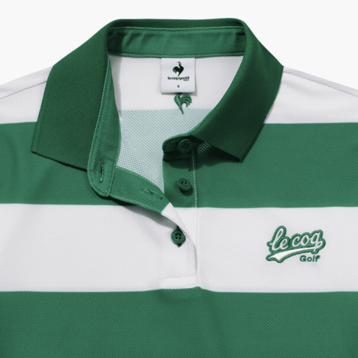 Women's Stripe Short Sleeve Polo Shirt - Green - Erthe Golf