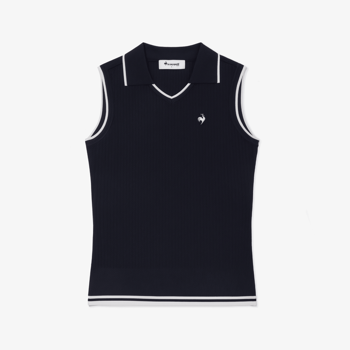Women's Sleeveless Knit Polo - Navy - Erthe Golf