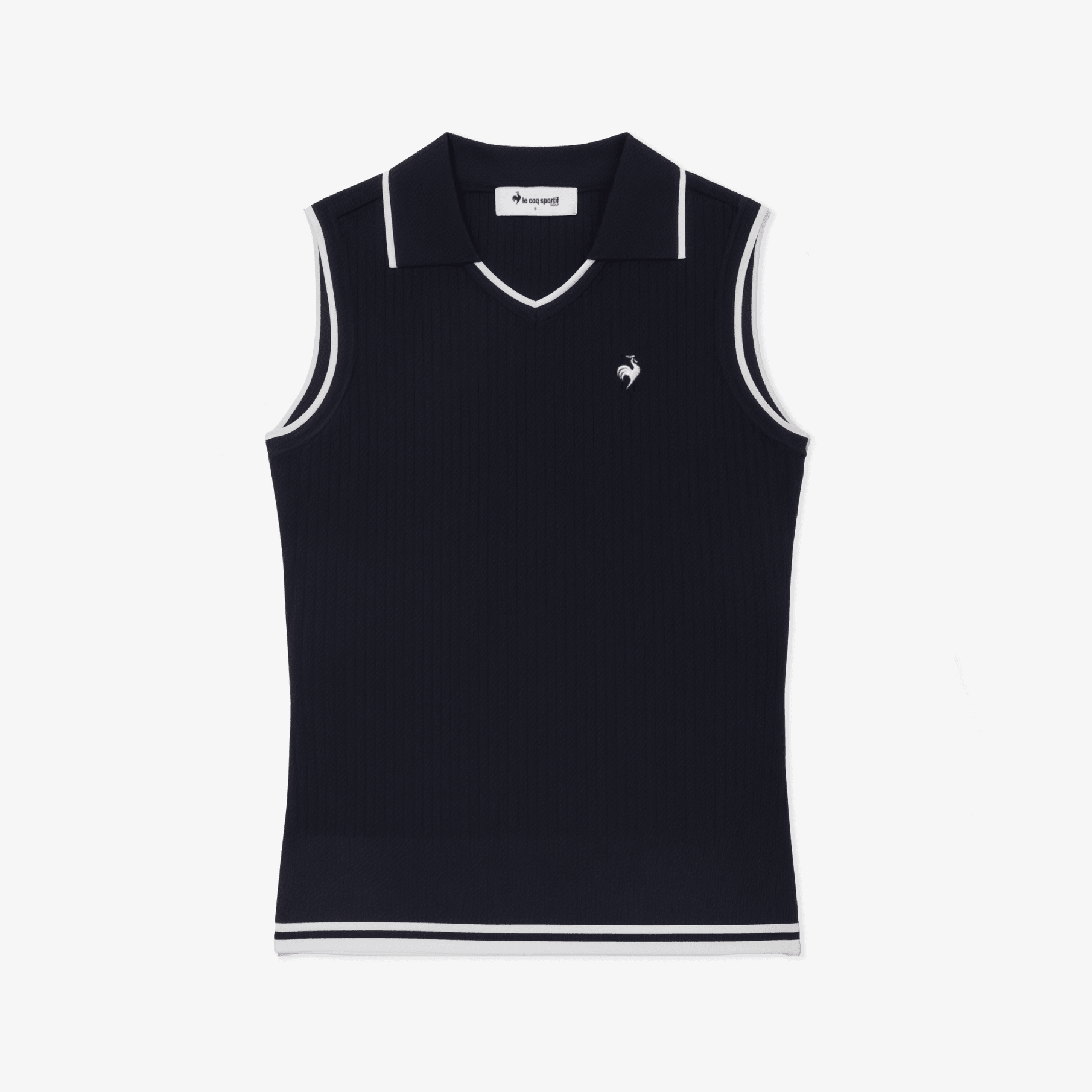 Women's Sleeveless Knit Polo - Navy - Erthe Golf