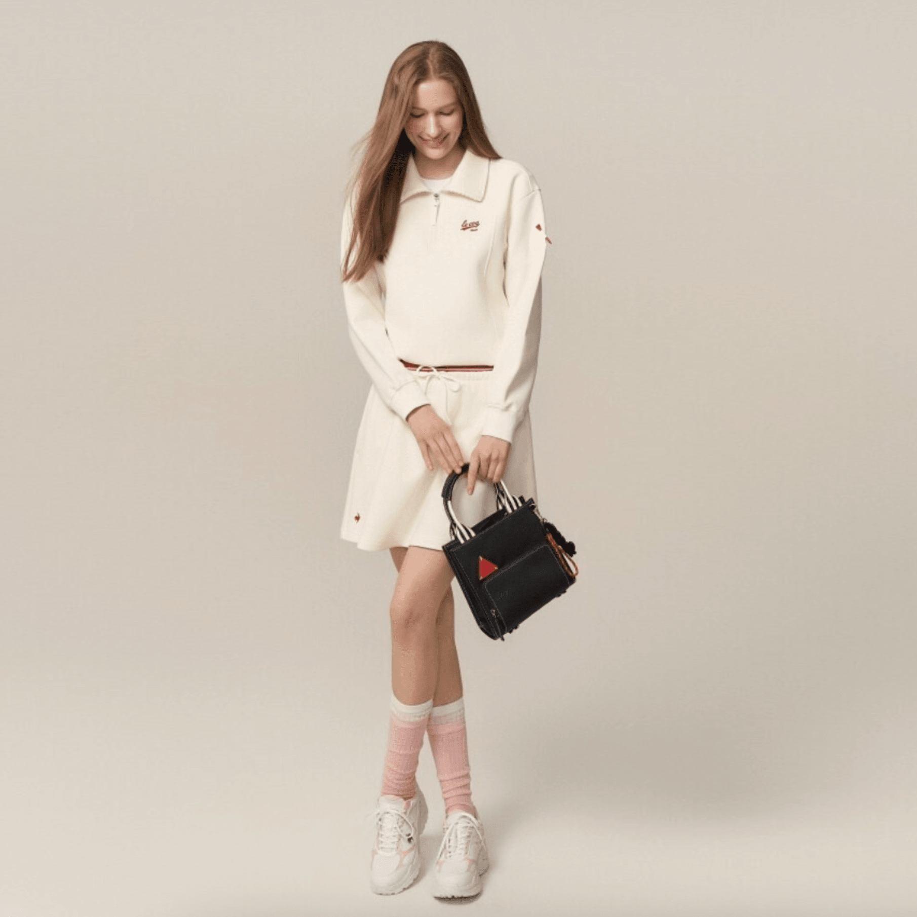 Women's Neoprene Half Zip Pullover - White - Erthe Golf