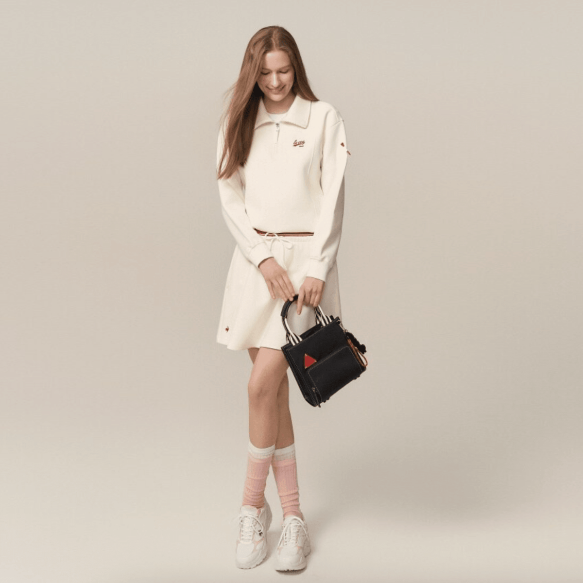 Women's Neoprene Half Zip Pullover - White - Erthe Golf