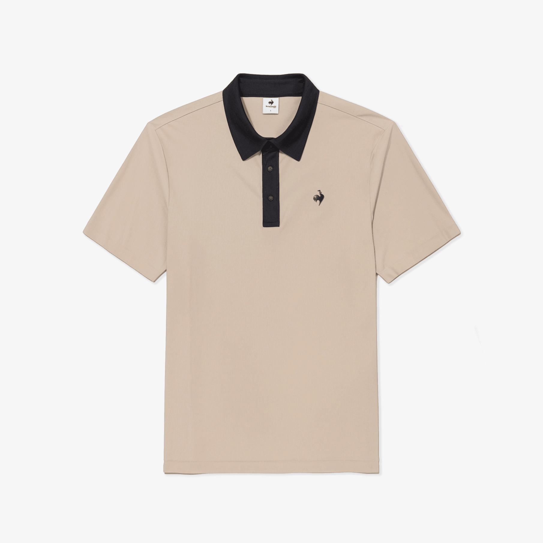 Men's Contrast Collar Polo - Beige - Erthe Golf