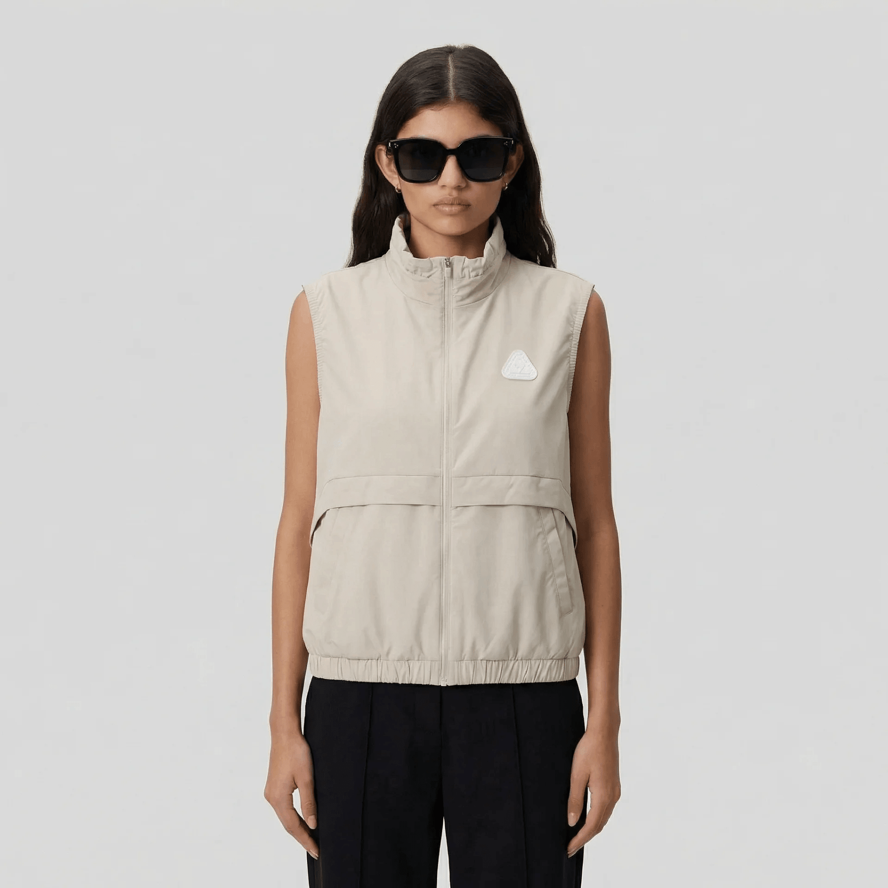 Women's Rooster Woven Stretch Vest - Beige - Erthe Golf