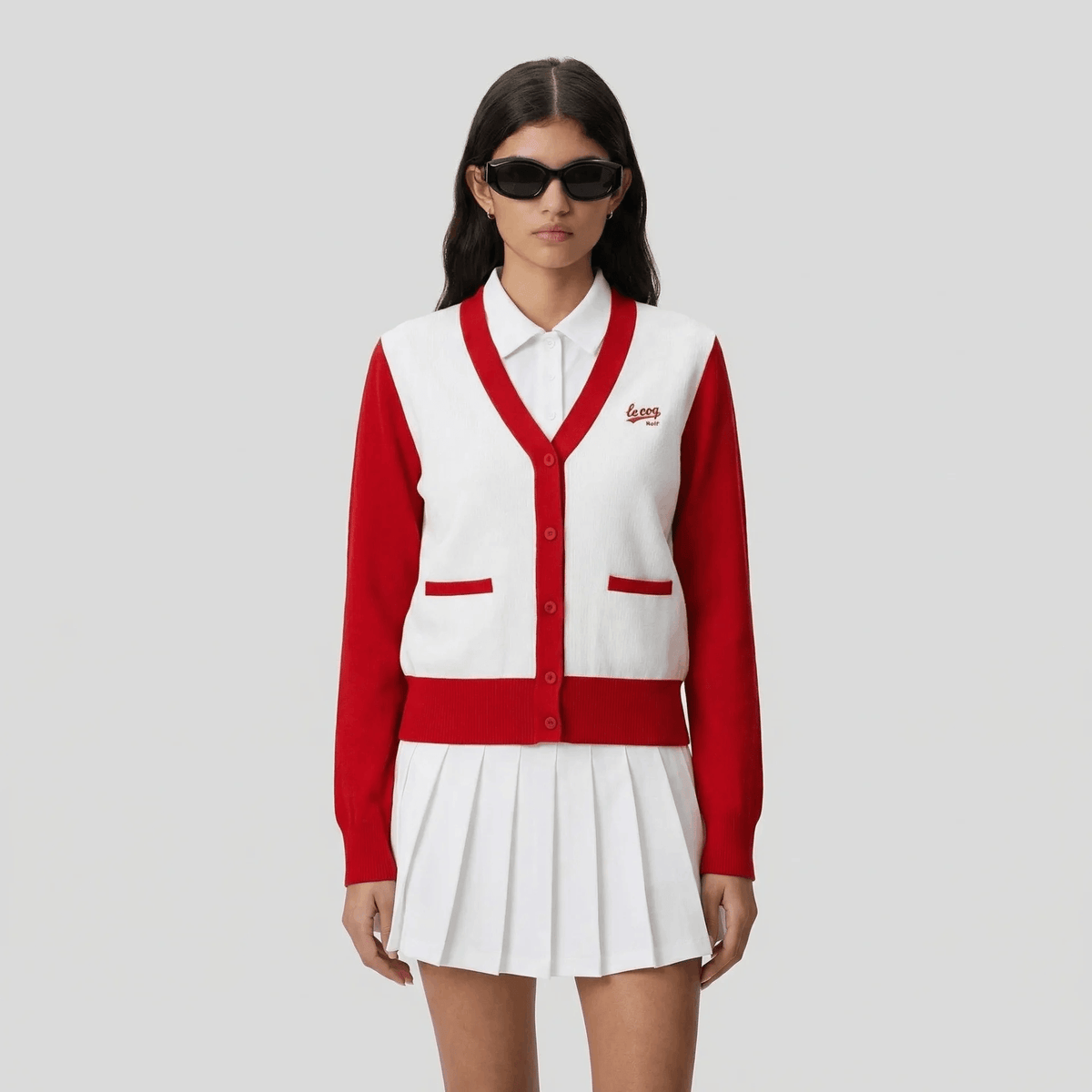 Women's Classic Cardigan - Red - Erthe Golf