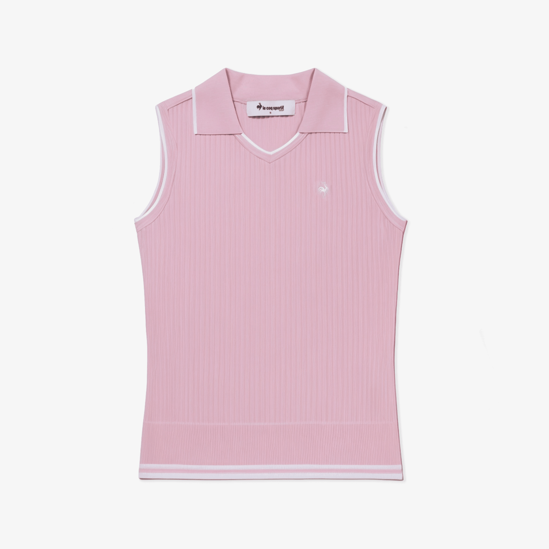 Women's Sleeveless Knit Polo - Pink - Erthe Golf