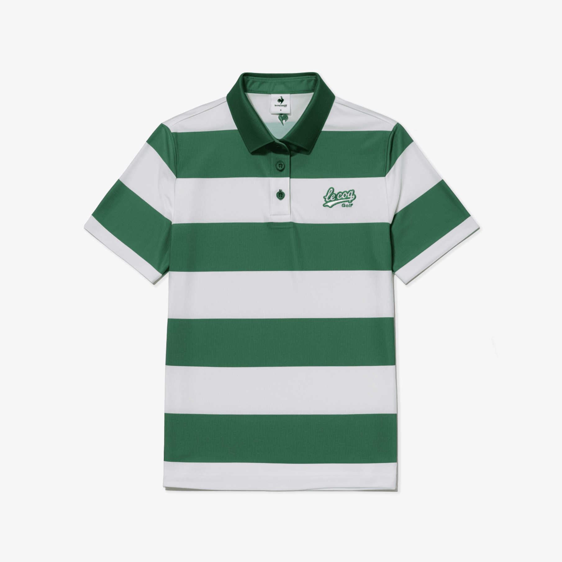 Women's Stripe Short Sleeve Polo Shirt - Green - Erthe Golf