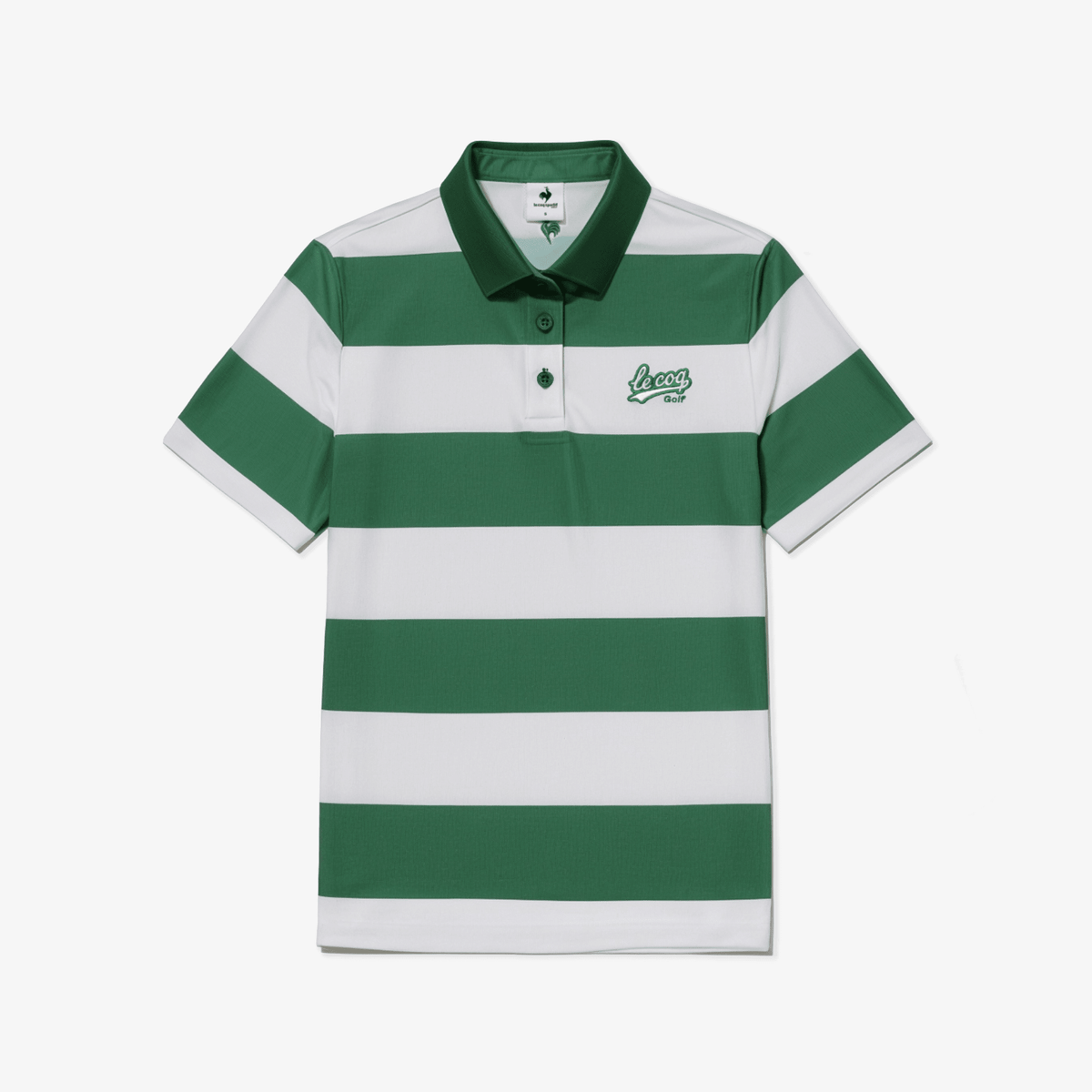 Women's Stripe Short Sleeve Polo Shirt - Green - Erthe Golf