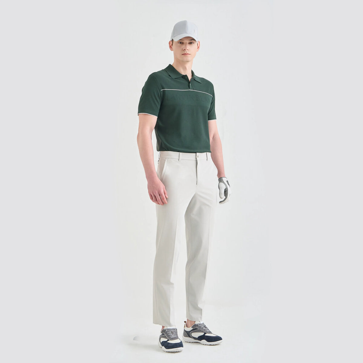Men's Back - Banded Straight Pants - White Grey - Erthe Golf