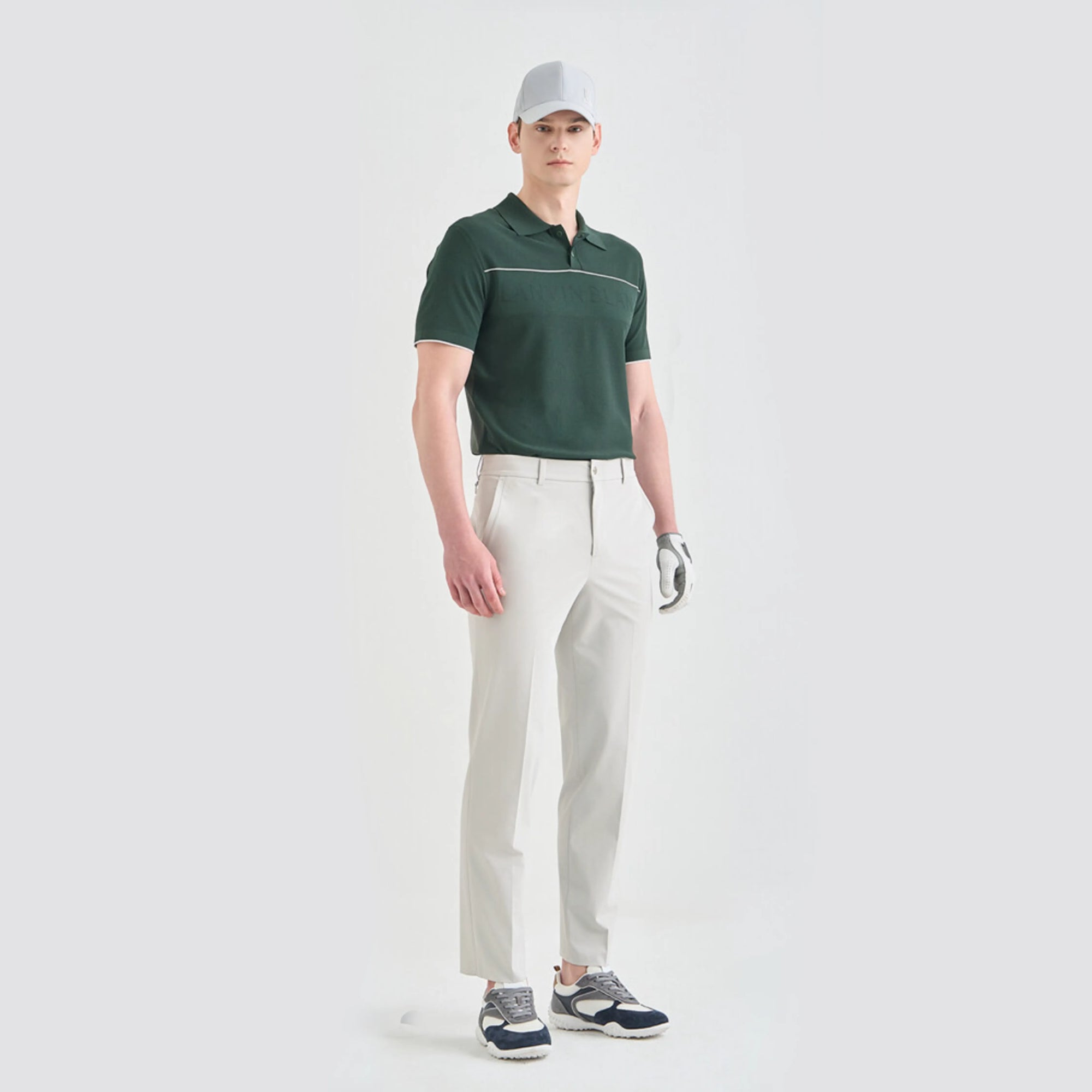 Men's Back - Banded Straight Pants - White Grey - Erthe Golf