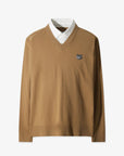 Men's Collared V - Neck Sweater - Beige - Erthe Golf