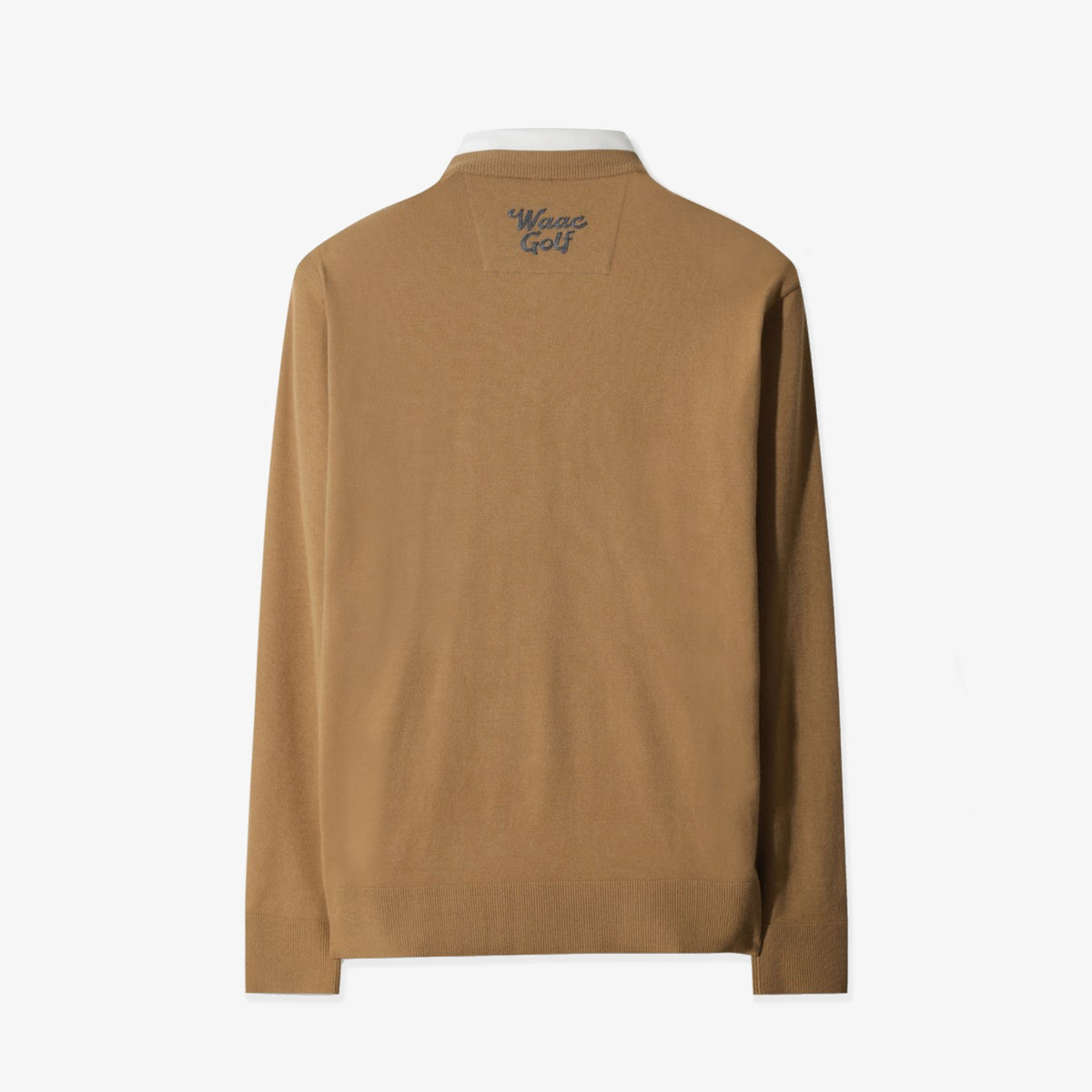 Men's Collared V - Neck Sweater - Beige - Erthe Golf