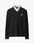 Men's Collared V - Neck Sweater - Black - Erthe Golf